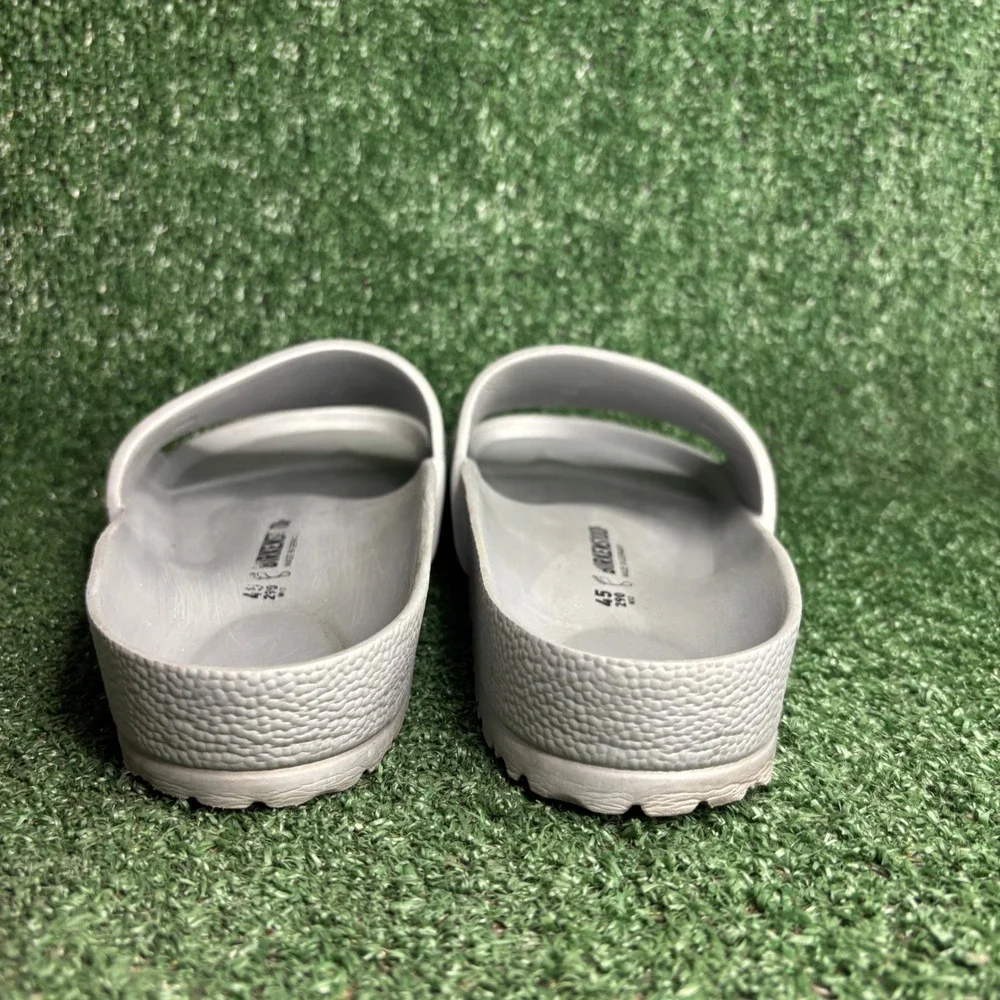Birkenstock Barbados EVA Lightweight Waterproof Logo Slide Sandal Silver Mens 12